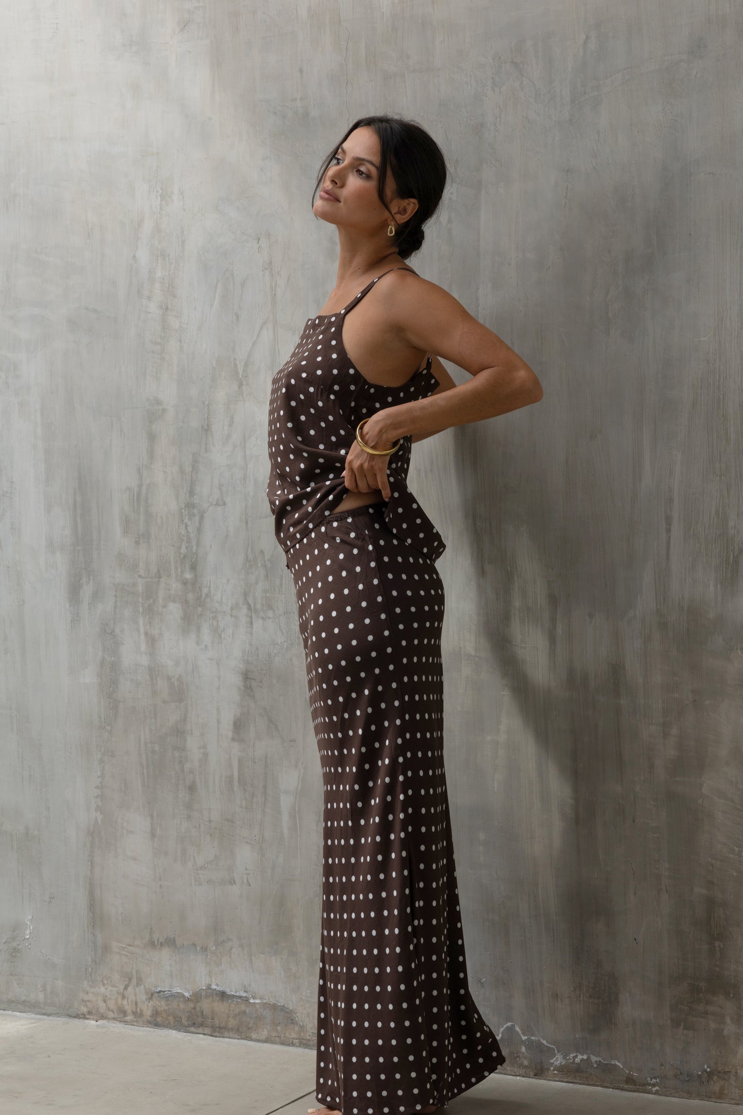 Horizon Skirt Espresso Polka Dot