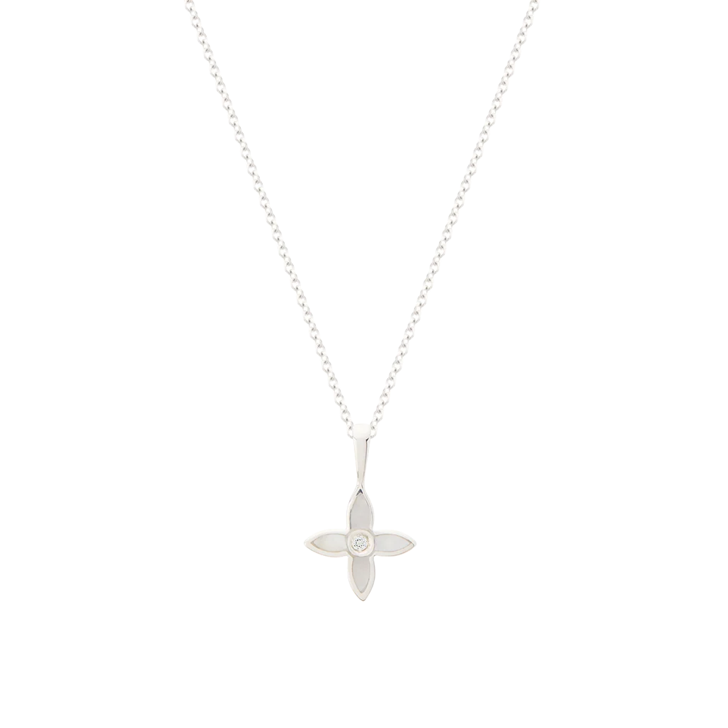 Desert Flower Charm Necklace - Silver
