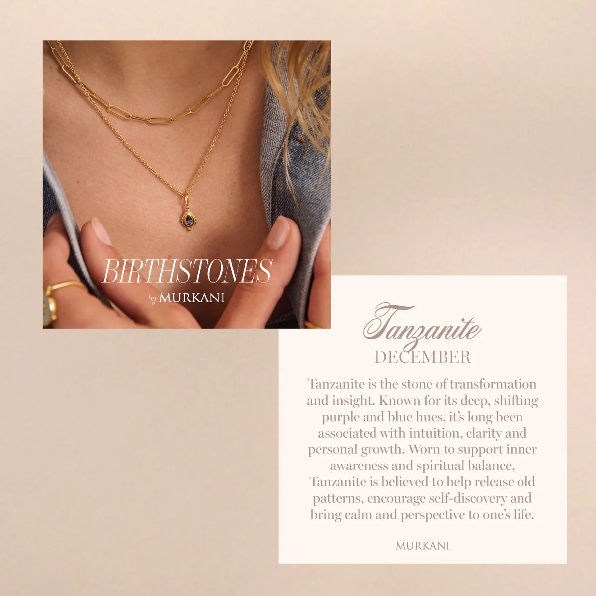 Birthstone Charm - Gold