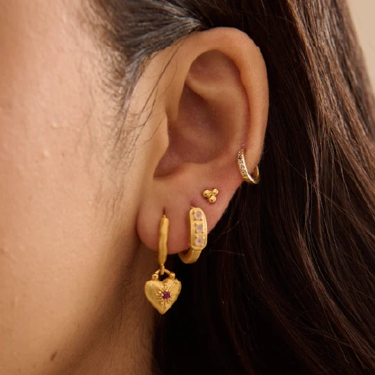Love You Small Huggie Eearring - Gold