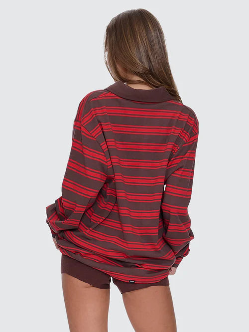 Conditions Apply Stripe Long Sleeve Polo