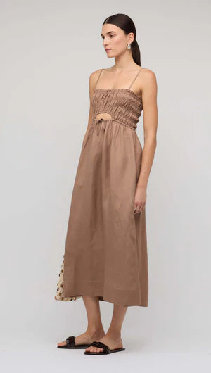 Alchemy Shirred Midi Dress