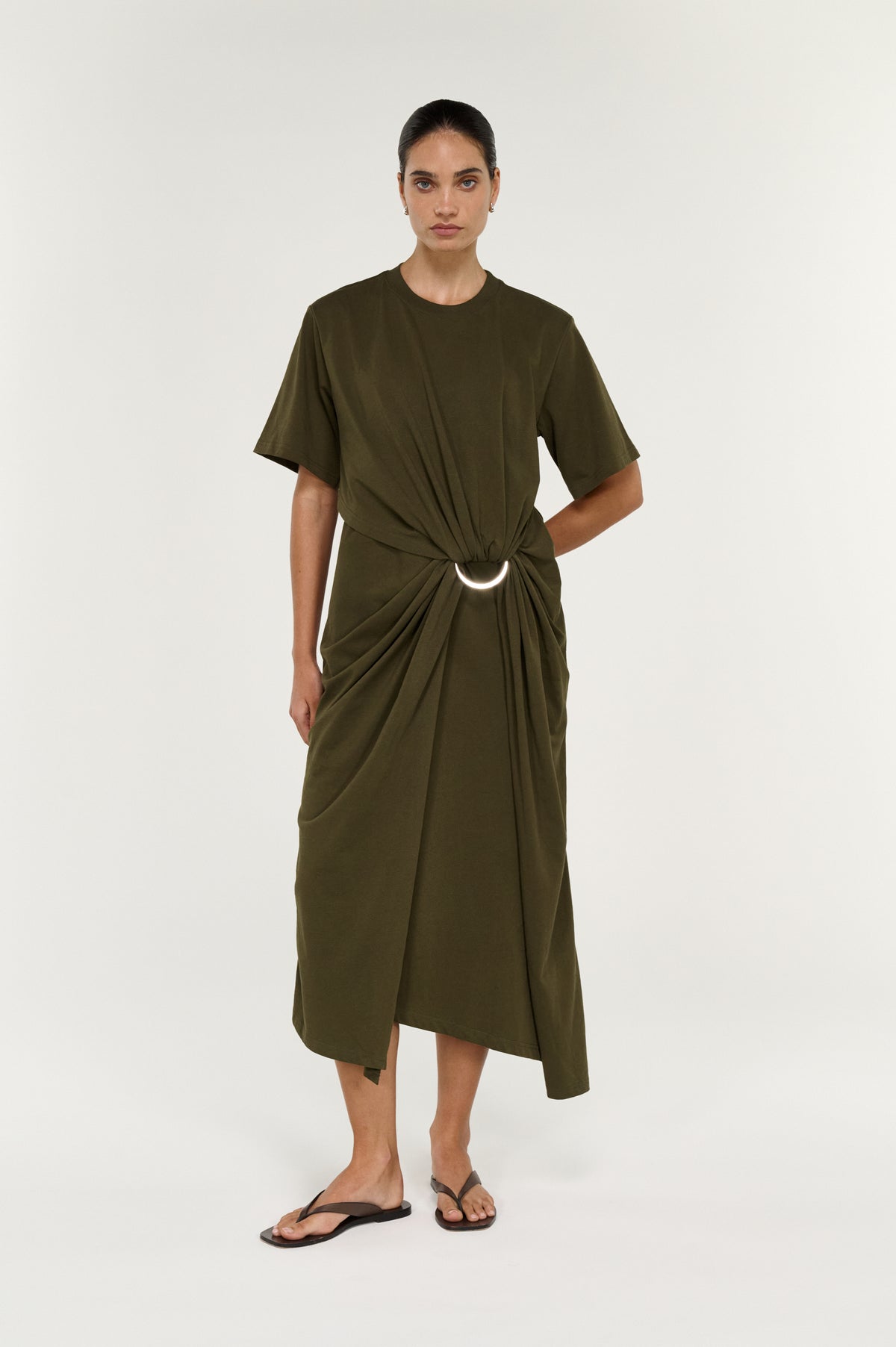 Tovae Draped Midi Tee Dress