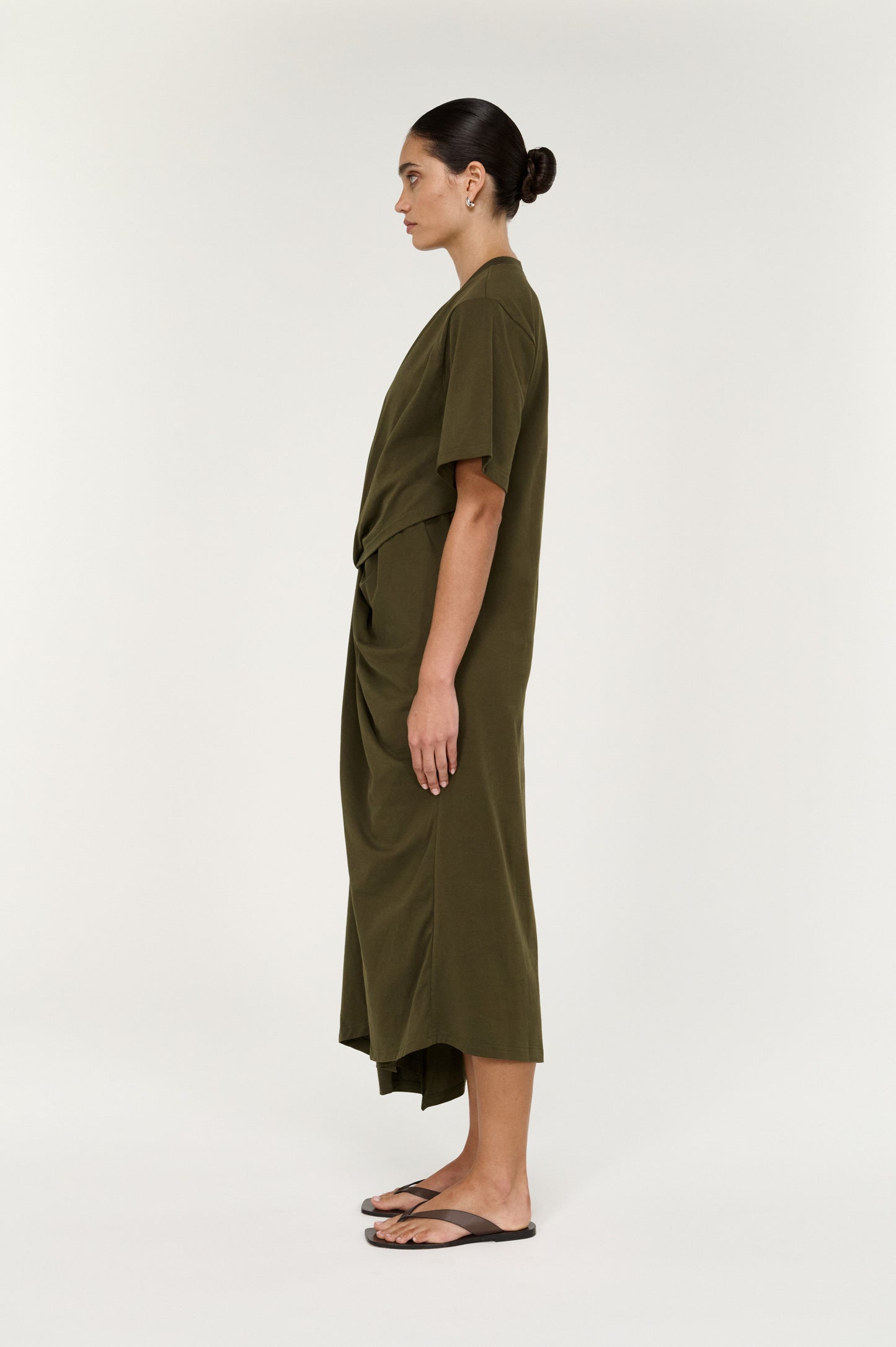 Tovae Draped Midi Tee Dress