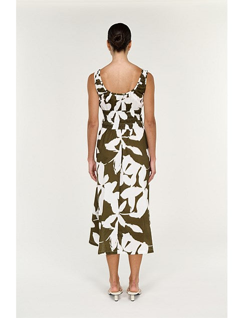 Liora Shirred Midi Dress