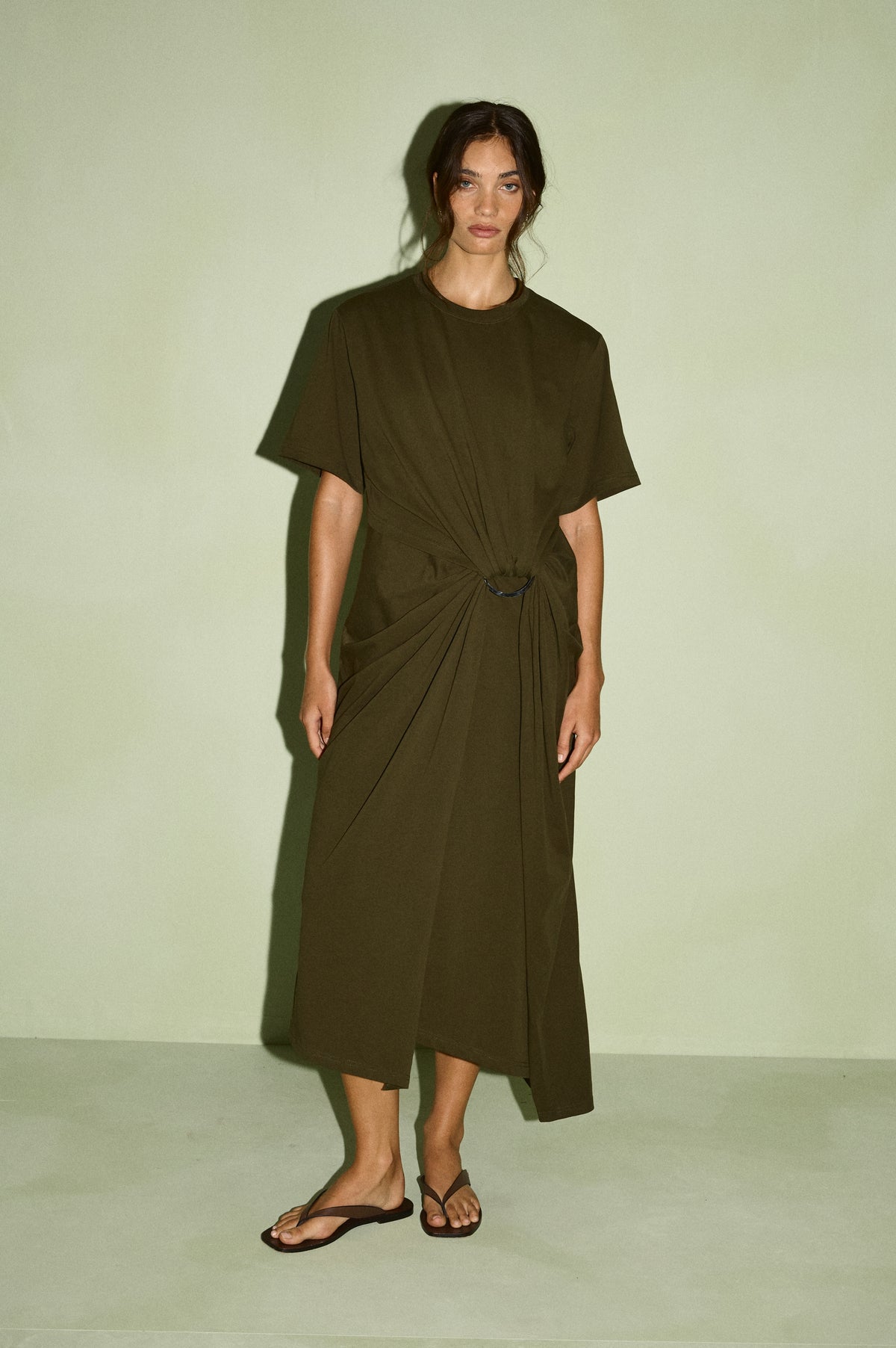Tovae Draped Midi Tee Dress