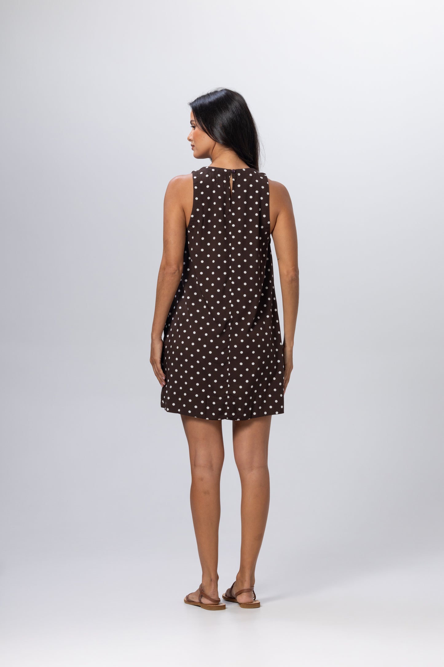 Willow Dress Espresso Polka Dot