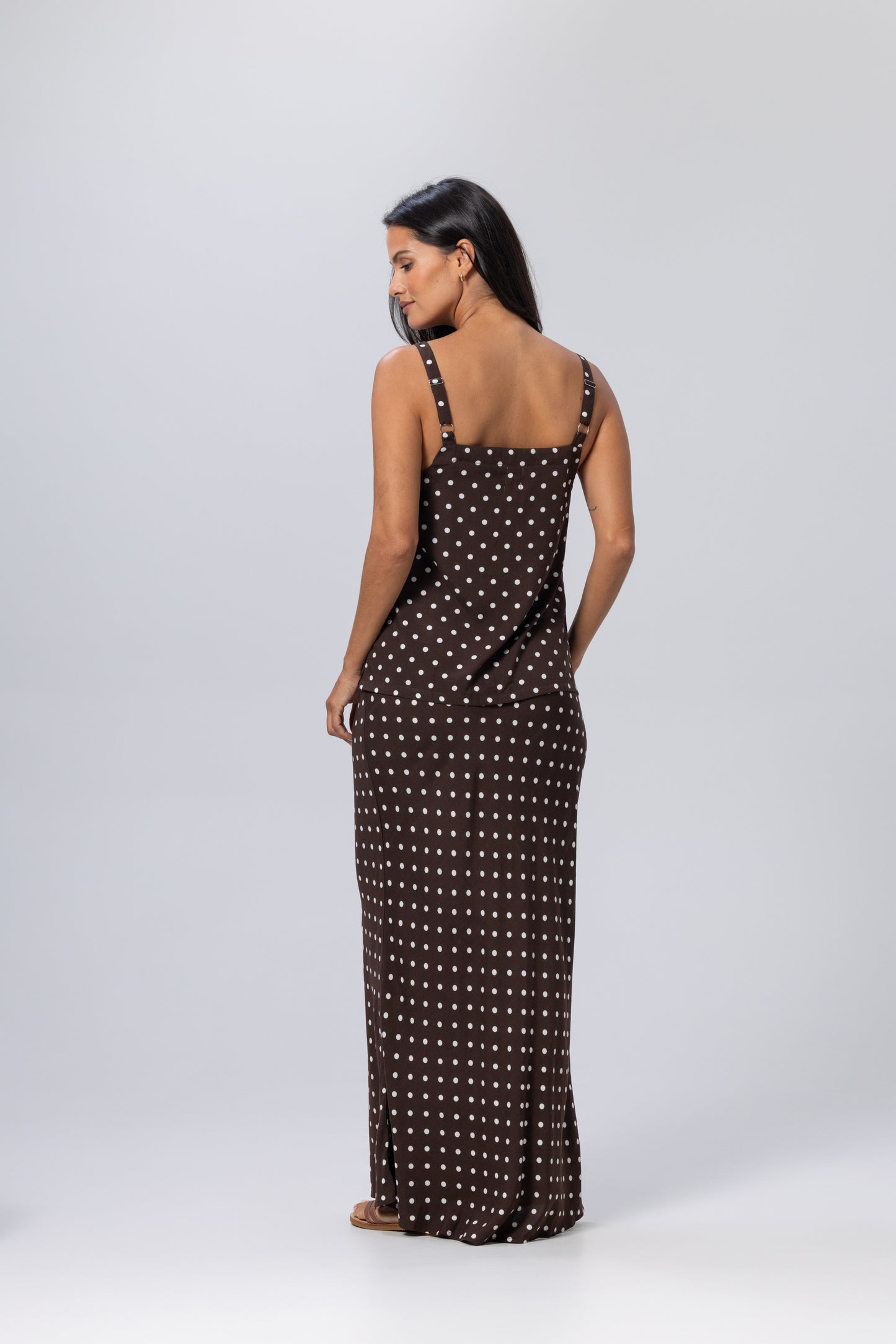 Nina Top Espresso Polka Dot