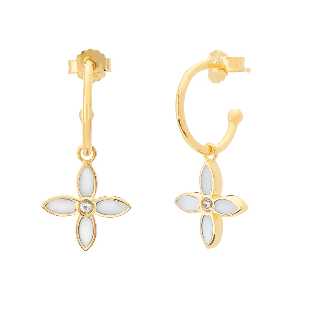 Desert Flower Small Hoop Eearing - Gold