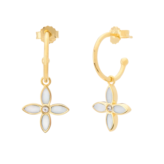 Desert Flower Small Hoop Eearing - Gold