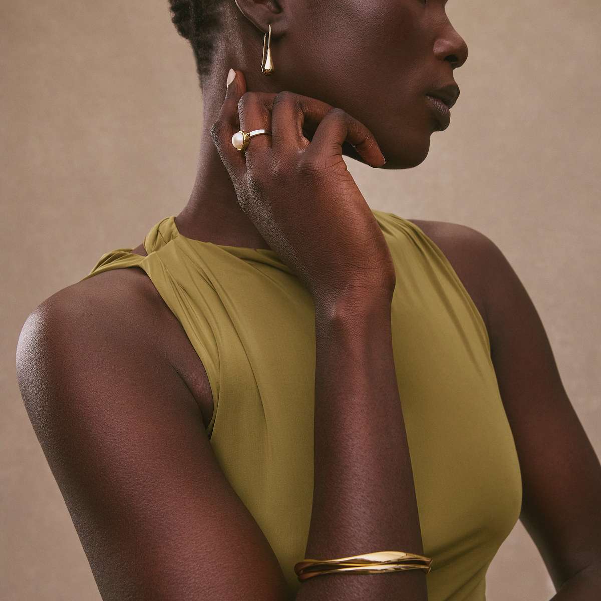 My Silent Tears Earring  Yellow Gold