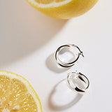 Sunshine Silver Hoop Earrings