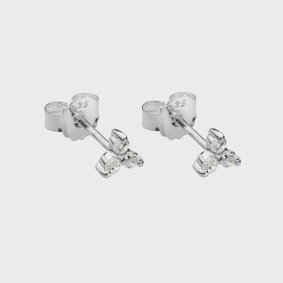 Trinity Stud Earring with White Topaz