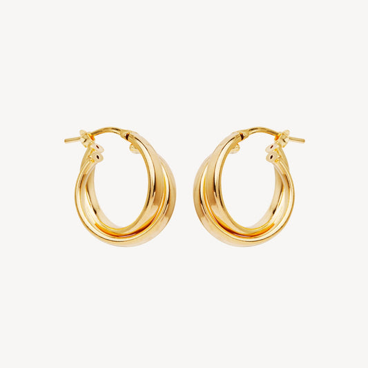 Sunshine Yellow Gold Hoop Earrings