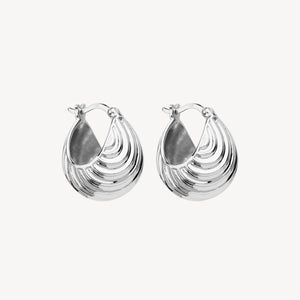 Cloud Catcher Silver Hoop Earrings