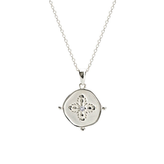 Sahara Medallion Necklace -  Silver