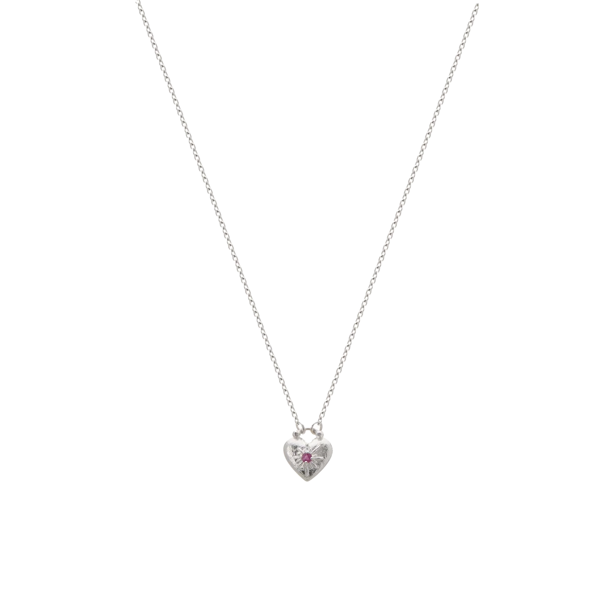 Love You Small Heart Necklace - Silver