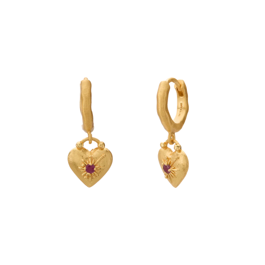 Love You Small Huggie Eearring - Gold