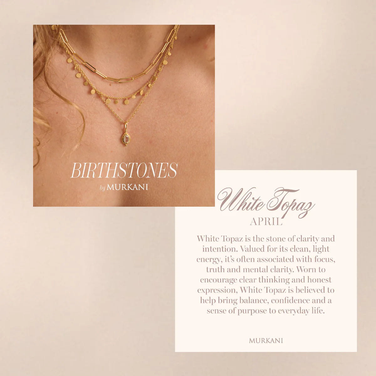 Birthstone Charm - Gold