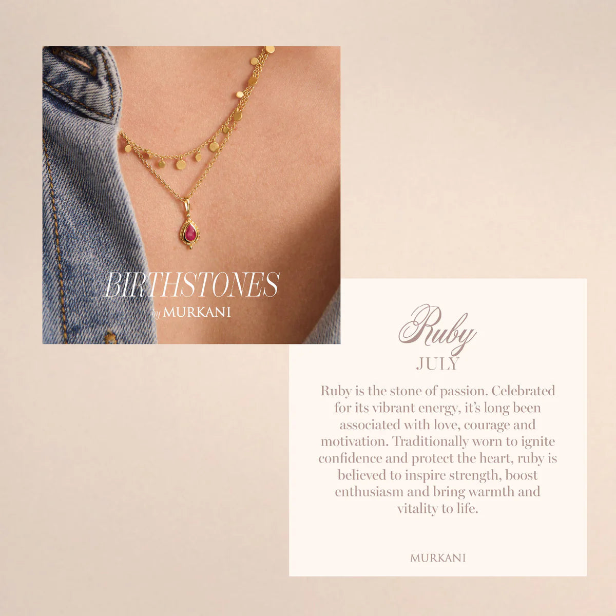 Birthstone Charm - Gold