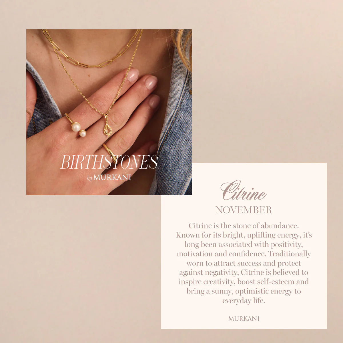 Birthstone Charm - Gold