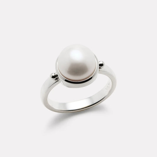 Garland Pearl Ring Silver
