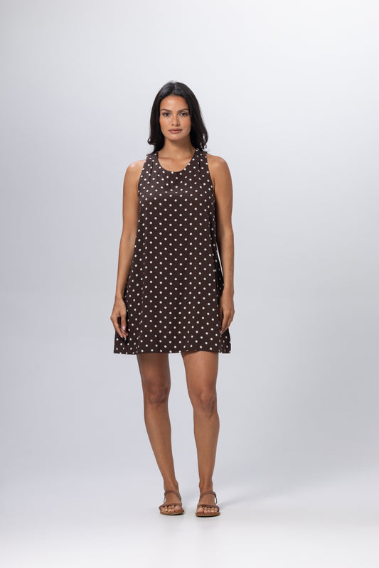 Willow Dress Espresso Polka Dot