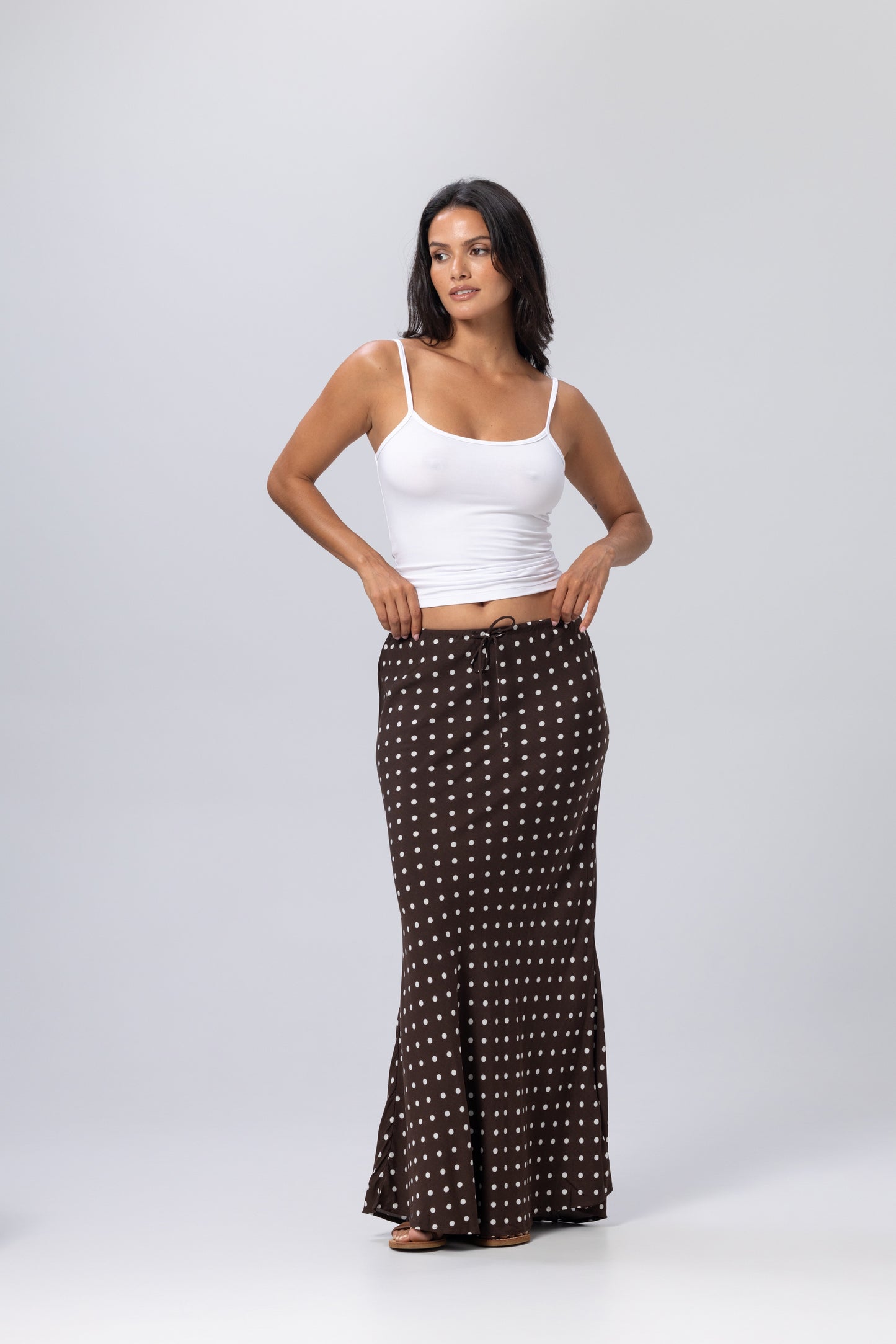 Horizon Skirt Espresso Polka Dot