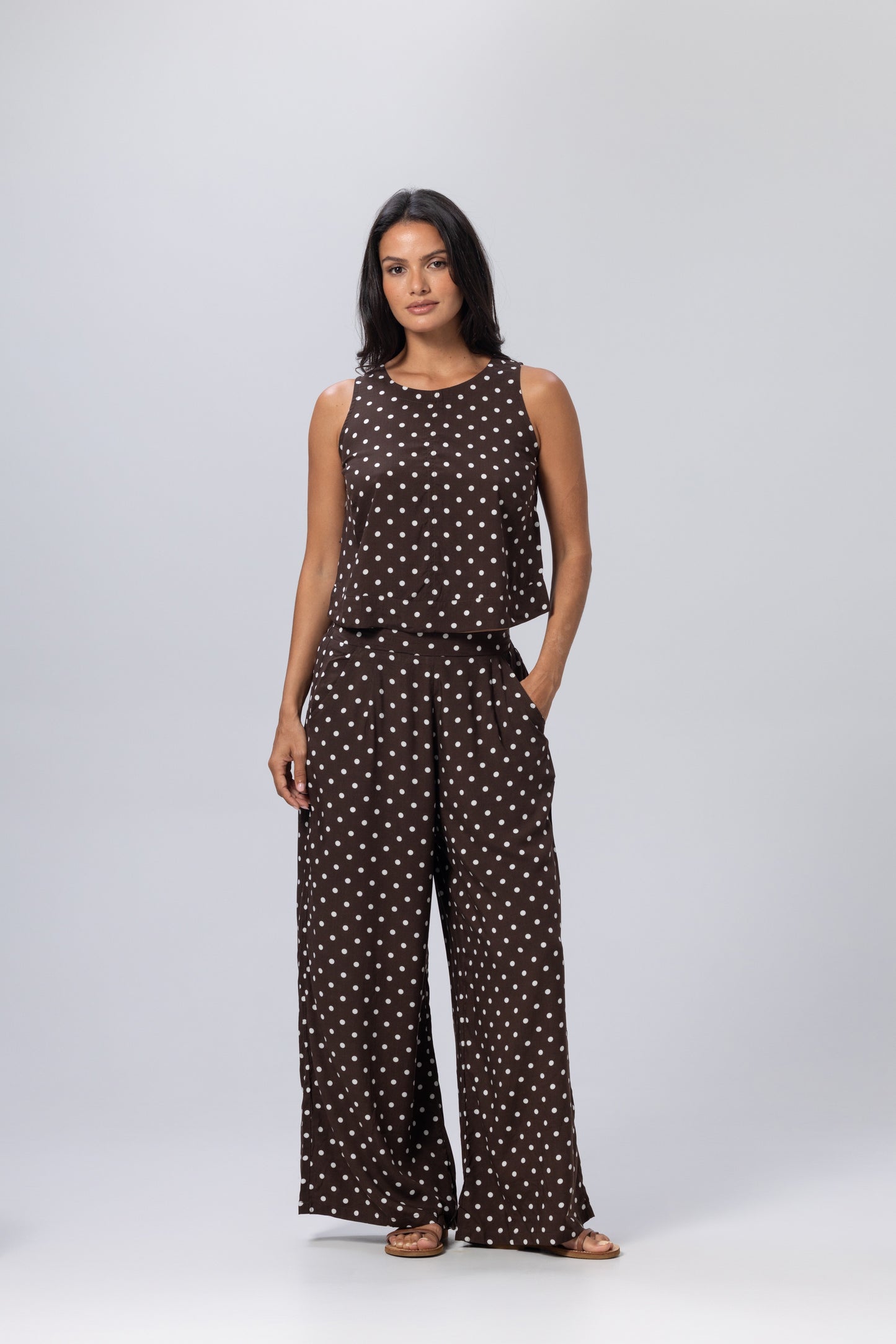 Florence Pant Espresso Polka Dot