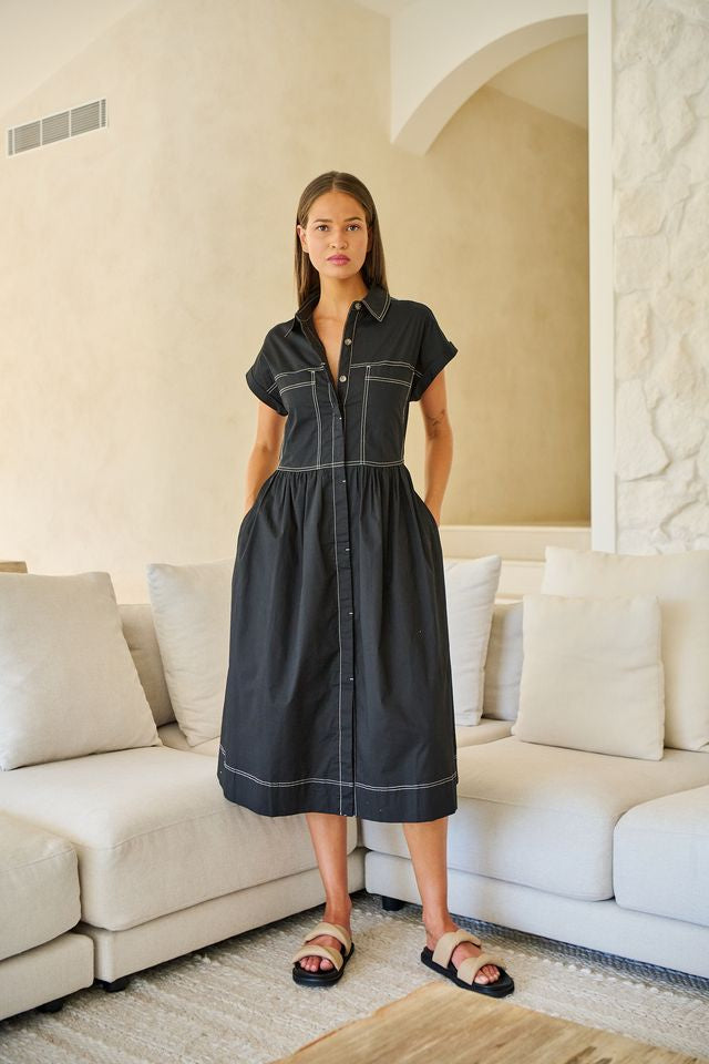 GA738 Poplin Shirt Dress