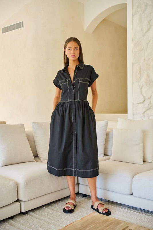 GA738 Poplin Shirt Dress