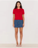 Lila Pointelle Knit Tee