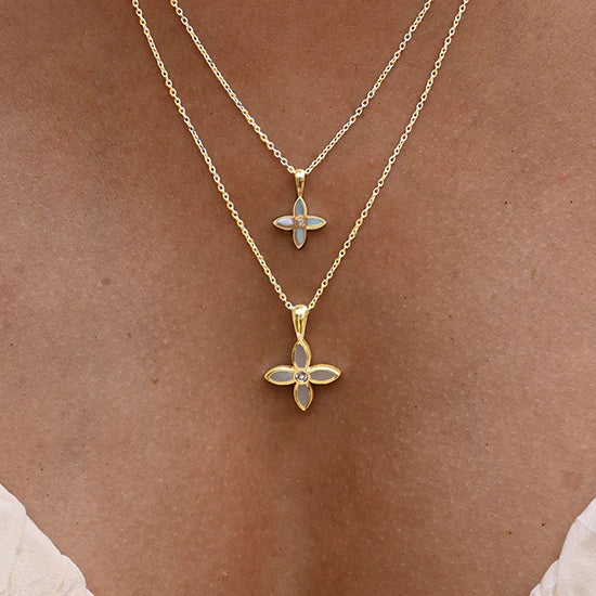 Desert Flower Charm Necklace - Gold