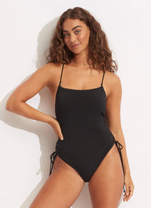 Scoop Neck Drawsting Side One Piece