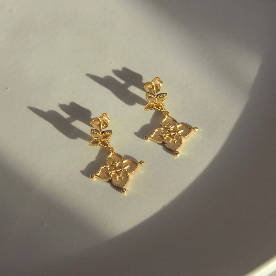 Love Earrings 18KT Yellow Gold Plate